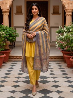 Mabish By Sonal Jain - Yellow Short Flare Kurta With Salwar & Dupatta