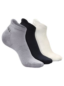 Heelium - Bamboo Ankle Socks-FreeSize UK7-11,3 Pairs,LGrey,Black,White,Anti dour (Pack of 3)