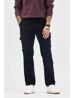 Snitch - Men Black Cotton Blend Cargo