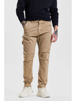 Snitch - Men Khaki Cotton Blend Cargo