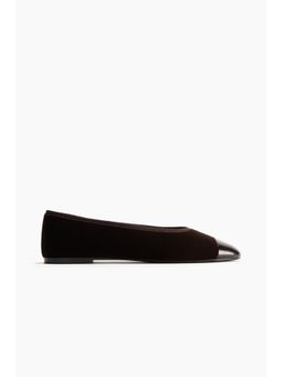 H&M - Women Brown Velvet Ballet Flats