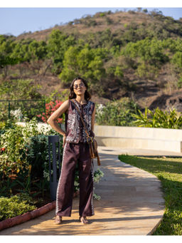 RUIAAN - Brown Kaia Printed Co-Ord (Set of 2)