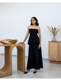 RUIAAN - Black Marbella Solid Co-Ord (Set of 2)