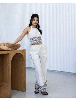 RUIAAN - White Solara Embroidered Co-Ord (Set of 2)