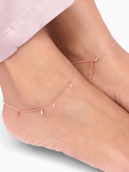 GIVA - 925 Silver Rose Gold Kite Anklet