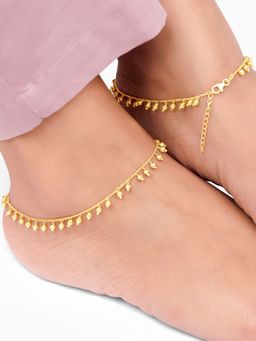 GIVA - 925 Silver Golden Belle Of The Ball Anklet