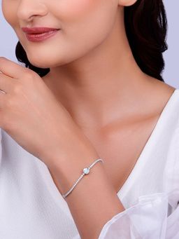 GIVA - 925 Silver Circle Of White Tennis Bracelet