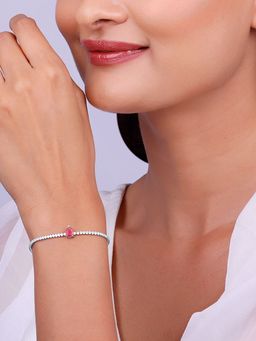 GIVA - 925 Silver Joy Of Red Tennis Bracelet