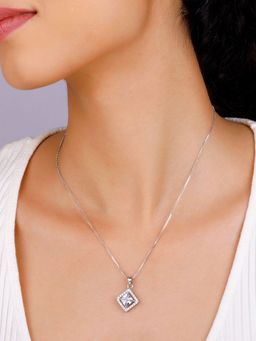 GIVA - 925 Silver White Starlight Sparkle Pendant with Box Chain