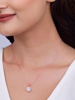 GIVA - 925 Silver White Eve Beauty Pendant with Link Chain