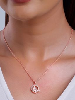 GIVA - 925 Silver White Cheerful Butterfly Pendant with Link Chain