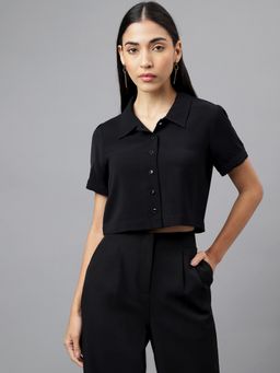 Latin Quarters - Women Black Color Solid Shirt