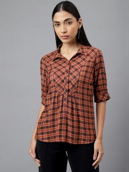 Latin Quarters - Women Shirt Style Checked Stylish Top