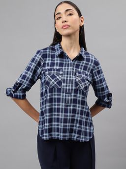 Latin Quarters - Women Shirt Style Checked Stylish Top