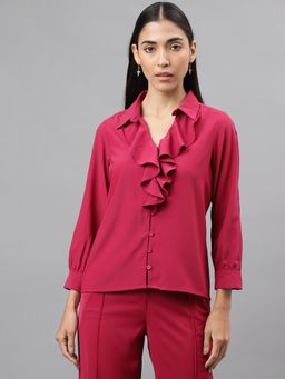 Latin Quarters - Women Pink Color Solid Top