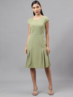 Latin Quarters - Women Green Midi Length Stylish Solid Dress