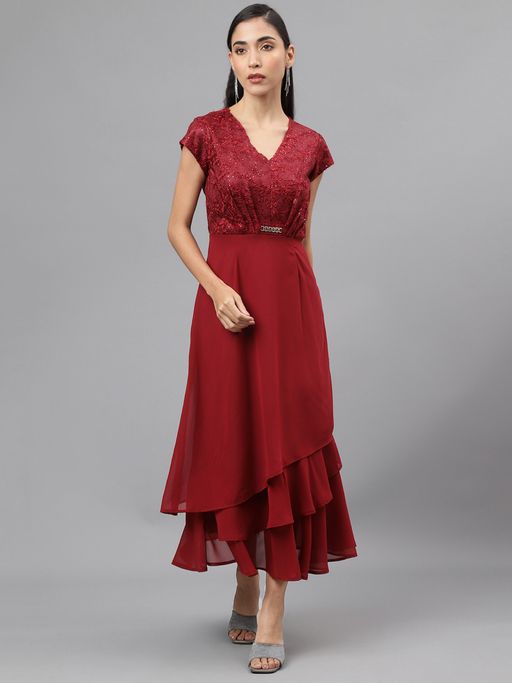 open lace back dress Scarlet Red Dress Teuta Matoshi