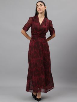 Latin Quarters - Women Maroon Color Printed Dress