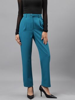 Latin Quarters - Women Solid Blue Straight Pant
