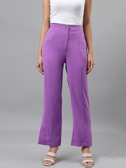 Latin Quarters - Women Solid Purple Pant