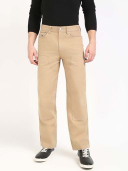 Tommy Hilfiger - Men Beige Solid Trouser