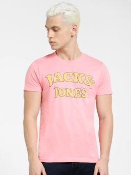 Jack & Jones - White Logo Print Crew Neck T-shirt