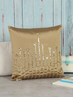 India Circus by Krsnaa Mehta - Beige Embellished Cushion Cover