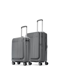 Aristocrat - Unisex Solana Grey Hard Luggage Trolley Bags (S/M) (Pack of 2)