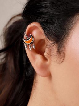 Voylla - Chandrika Crimson Crescent Bugadi Earrings