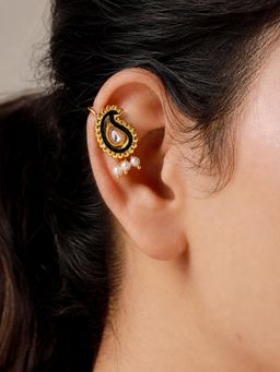 Voylla - Mayuri Noir Pearl Bugadi Earrings