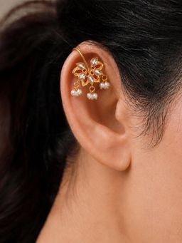 Voylla - Sunehri Kamal Pearl Bugadi Earrings