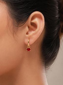 Voylla - Trendy Golden Multi Charm Hoop Earrings
