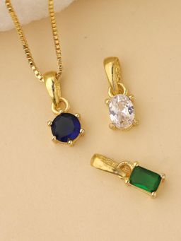Voylla - Golden Gem Switch Pendant Jewellery Set