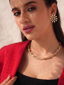 BINNI - Sundarika Golden Stone Necklace Set