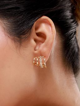 Voylla - Trendy Luxe Orbit CZ Spiral Stud Earrings