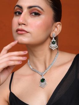 Silvermerc Designs - American Diamond Jewellery Set for Women