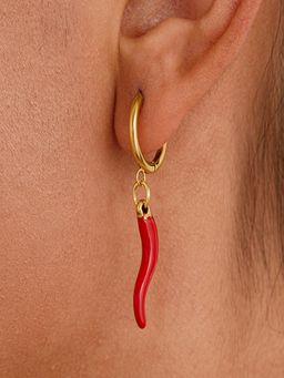 AQUASTREET - Red Chilli Drop Earrings Anti-Tarnish Waterproof 18K Gold Plated