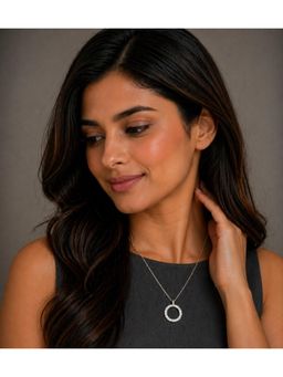 Axora Life - 925 Sterling Silver Sparkling Circle Necklace