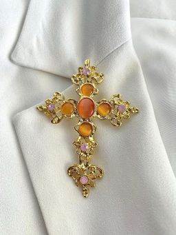 AMOSSH - Cross Studded Brooch