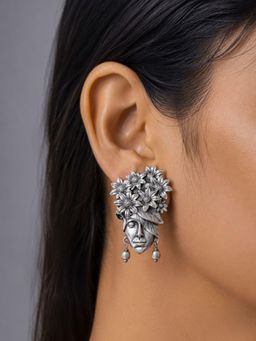 Dulcett - Silver Oxidised Dreamer Stud Earrings
