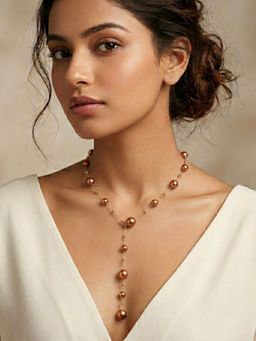 Kraft Smiths - Mocha Pearl Lariat Y Necklace