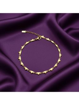 RACHIVA - 18K Gold Plated Mini Heart Chain Anklet for Women