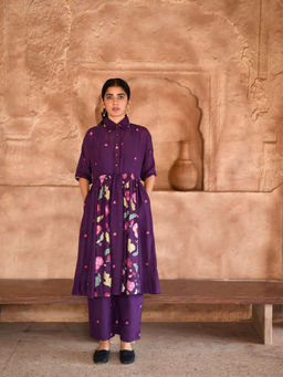 Taro India - Mulberry Kurta with Pant and Dupatta (Set of 3)