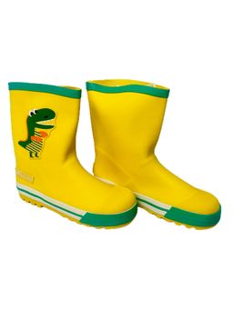 Little Surprise Box - Mr.Yelosaur StripeFlexible Rubber Rain Gumboots