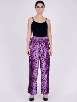 First Resort by Ramola Bachchan - Pink Camouflage Print Knife Pleated Palazzo