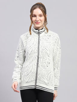 Monte Carlo - Women's Self Design Black High Neck Sweatshirt