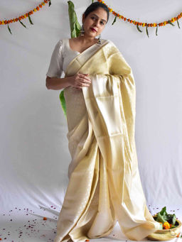 Sundarii - Valmiki Warm Silk Woven Saree with Unstitched Blouse