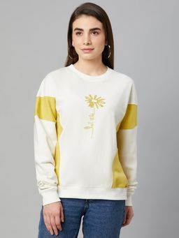 Club York - Women Off White Sweatshirt