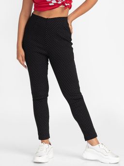 Globus - Black Printed Skinny Fit Jeggings