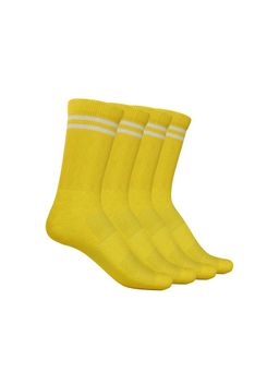 TalkingSox - Unisex Stripes Yellow Socks (Pack of 4)